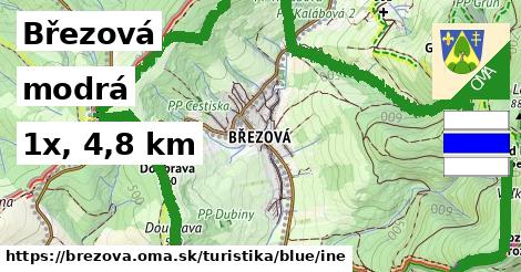 Březová Turistické trasy modrá iná