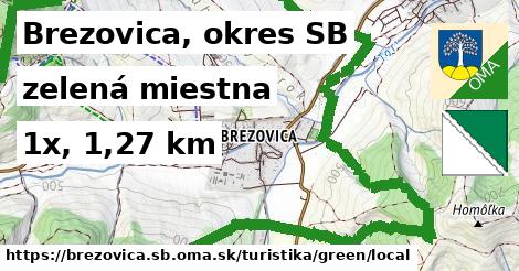 Brezovica, okres SB Turistické trasy zelená miestna