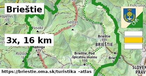 Brieštie Turistické trasy  