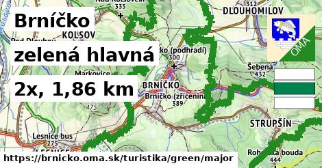 Brníčko Turistické trasy zelená hlavná