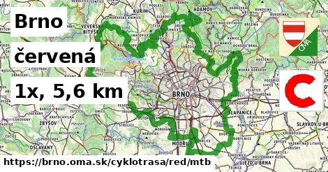 Brno Cyklotrasy červená mtb