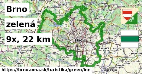 Brno Turistické trasy zelená iná