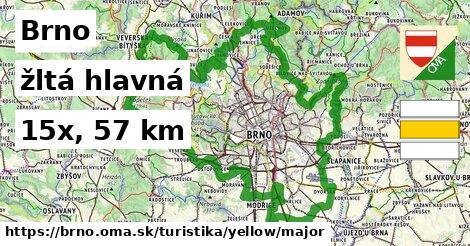 Brno Turistické trasy žltá hlavná