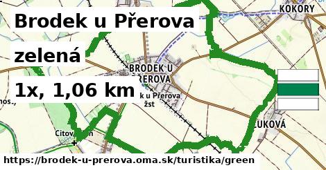 Brodek u Přerova Turistické trasy zelená 