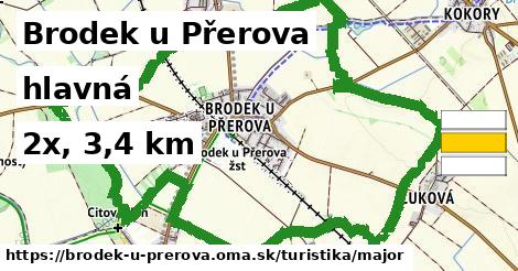 Brodek u Přerova Turistické trasy hlavná 