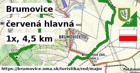 Brumovice Turistické trasy červená hlavná