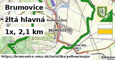 Brumovice Turistické trasy žltá hlavná