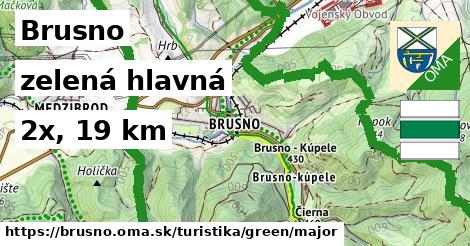Brusno Turistické trasy zelená hlavná