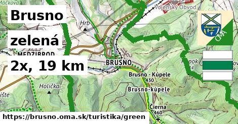 Brusno Turistické trasy zelená 