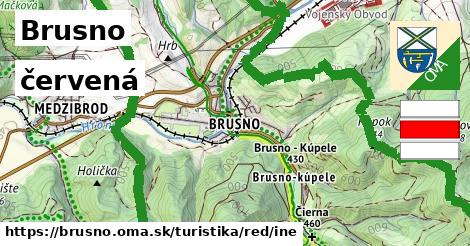 Brusno Turistické trasy červená iná