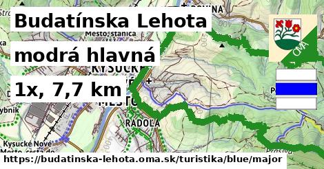 Budatínska Lehota Turistické trasy modrá hlavná