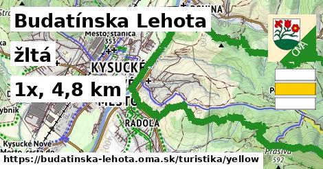 Budatínska Lehota Turistické trasy žltá 