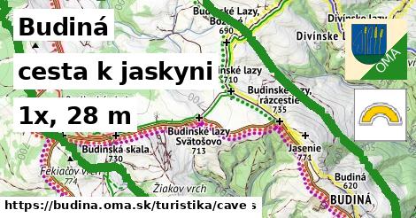 Budiná Turistické trasy cesta k jaskyni 