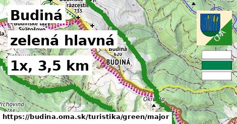 Budiná Turistické trasy zelená hlavná