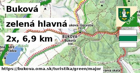 Buková Turistické trasy zelená hlavná