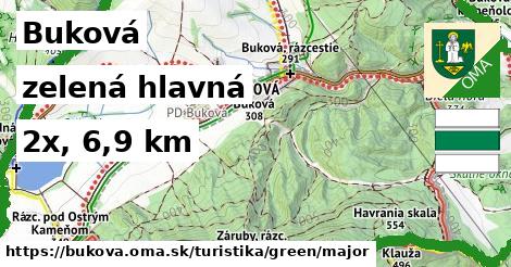 Buková Turistické trasy zelená hlavná