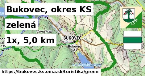 Bukovec, okres KS Turistické trasy zelená 