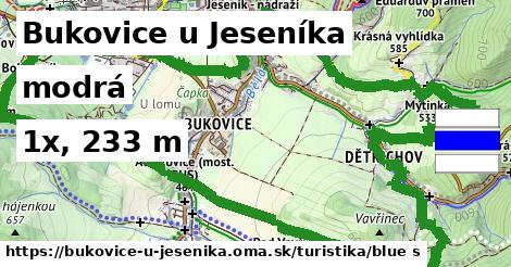 Bukovice u Jeseníka Turistické trasy modrá 