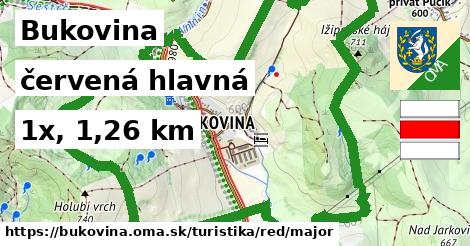 Bukovina Turistické trasy červená hlavná