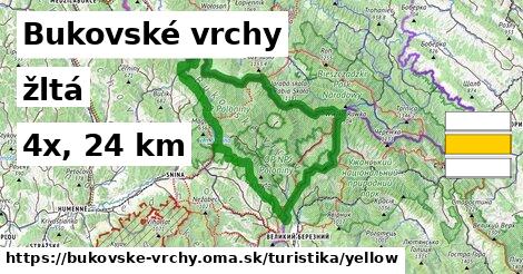 Bukovské vrchy Turistické trasy žltá 