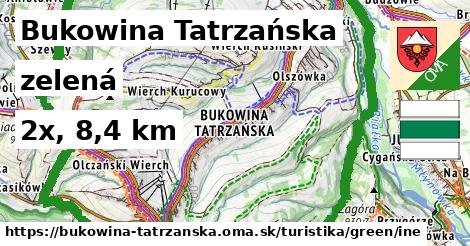 Bukowina Tatrzańska Turistické trasy zelená iná
