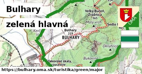 Bulhary Turistické trasy zelená hlavná