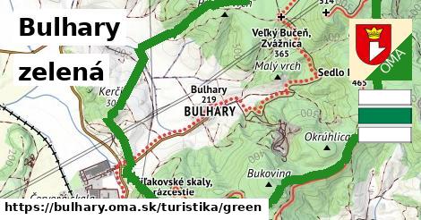 Bulhary Turistické trasy zelená 