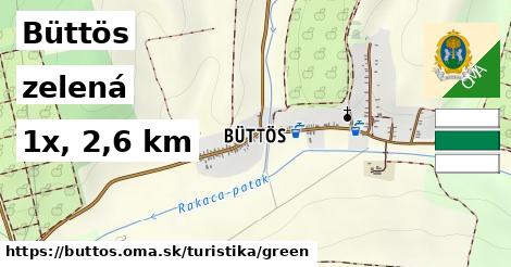 Büttös Turistické trasy zelená 