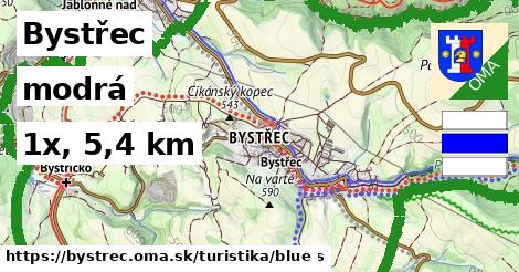 Bystřec Turistické trasy modrá 