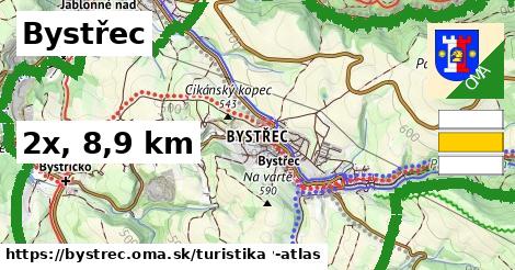 Bystřec Turistické trasy  