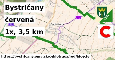 Bystričany Cyklotrasy červená bicycle