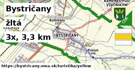 Bystričany Turistické trasy žltá 