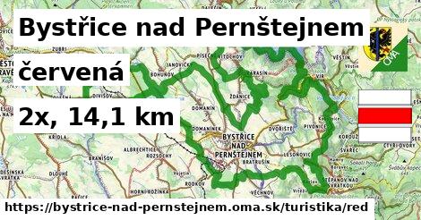 Bystřice nad Pernštejnem Turistické trasy červená 