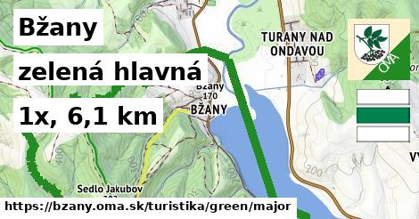 Bžany Turistické trasy zelená hlavná