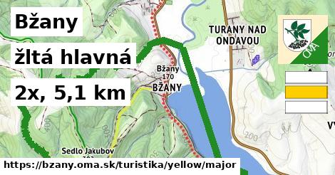 Bžany Turistické trasy žltá hlavná