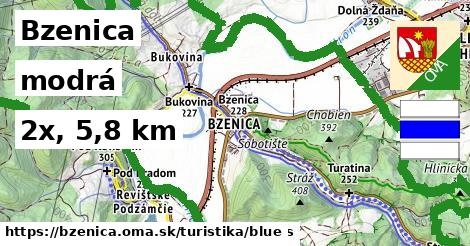 Bzenica Turistické trasy modrá 