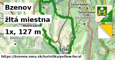 Bzenov Turistické trasy žltá miestna