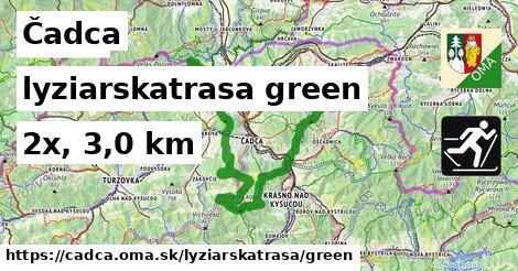 Čadca Lyžiarske trasy zelená 