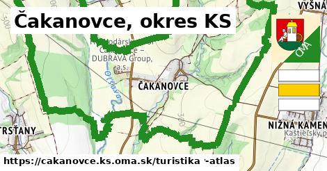 Čakanovce, okres KS Turistické trasy  