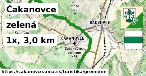 Čakanovce Turistické trasy zelená iná