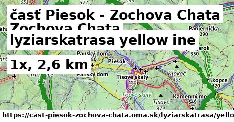 časť Piesok - Zochova Chata Lyžiarske trasy žltá iná