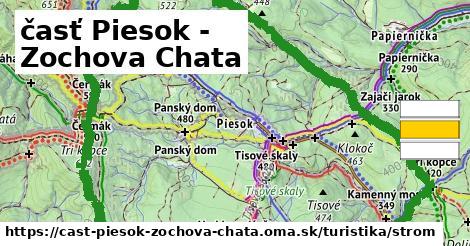 časť Piesok - Zochova Chata Turistické trasy strom 