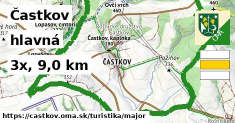 Častkov Turistické trasy hlavná 