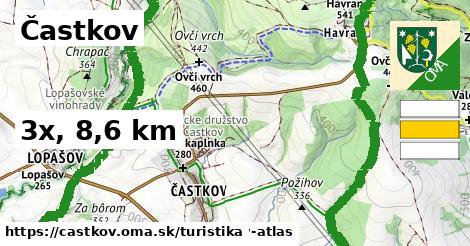 Častkov Turistické trasy  