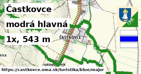 Častkovce Turistické trasy modrá hlavná