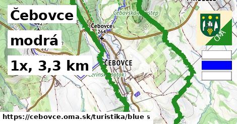 Čebovce Turistické trasy modrá 