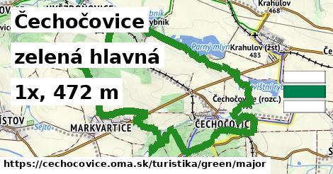 Čechočovice Turistické trasy zelená hlavná