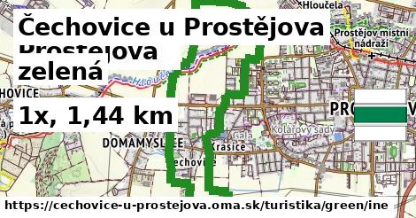 Čechovice u Prostějova Turistické trasy zelená iná