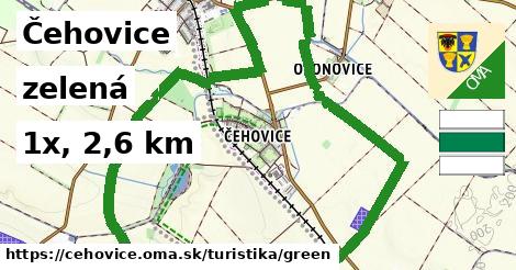 Čehovice Turistické trasy zelená 