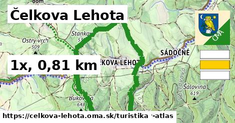 Čelkova Lehota Turistické trasy  